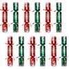 Christmas Crackers, 12 Pack Valentines No Snap Party Favors with Party Hat, Joke & Little Gift Inside for Christmas Thanksgiving Seasonal Holiday Dinner Traditions (Red and Green)