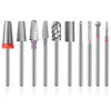Depvko 10pcs Tungsten Carbide Nail Drill Bits Set 3/32'' Professional: 5 in 1 Carbide Diamond Cuticle Removal Drill Bits Nail Tech for Acrylic Gel Dip Powder Nails for Nail Polish Manicure Pedicure