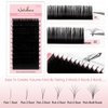 NATUHANA Round Eyelash Extensions 0.20mm C Curl Russian Single Lash 15-20mm Mixed Tray Professional Lash Supplies,Classic Individual Lash Extensions 16Rows/Case Matte Black (black;0.20 C, 15-20 MIX)