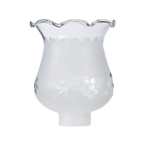 B&P Lamp 1 5/8 Inch Fitter Colonial Style Frosted and Etched Design Glass Lamp Shade for Vintage and Antique Style Lamps