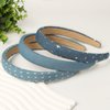 Cuizhiyu Denim Headbands for Women,0.78inch Padded Headband Girls Non Slip Hairbands Soft Fabric Hair Band Hair Accessories Pack of 6