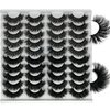 loladook Mink Lashes Pack 20 Pairs Strip Dramatic Lashes Fluffy 18/20mm Long Cat Eye Faux Mink Lashes Wispy Volume False Eyelashes Multipack