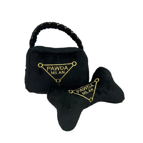 Pawda Milan Designer Plush Dog Toy Bone - Luxury Chew Toy for Stylish Pups