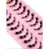 Generic Mink Lashes 10 Pairs Natural Soft B curl 3D False Eyelashes with Eyelash Glue for Women, black