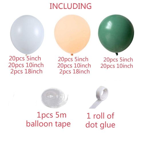 PageebO Avocado with Blush Balloon Arch Kit-124pcs Cream White Blush Sage Green Balloons for Weeding Decoration Baby Shower Decoration Birthday Party Decoration