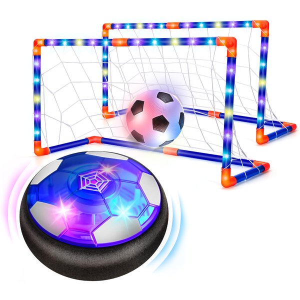 Officygnet Hover Soccer Ball Set with 2 Light-Up Goals, Soccer Ball Game Toys for 3 4 5 6 7 8-12 Year Old Boy, Light-Up Soccer Toys for Kids 3-5, 4-8, 6-8, Ideal Xmas Birthday Gifts for Age 8-10-12