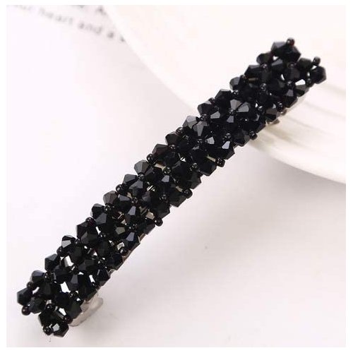 1Pc Black Hair Clips Handmade Rhinestone Barrettes Metal Hair Holders Clips and Barrettes Hair Cl...