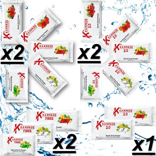 Krampade Electrolytes Powder Potassium Supplement - 2000 mg K+, 2X More Than Coconut Water | Cramp Relief and Prevention | Hydration Powder Packets
