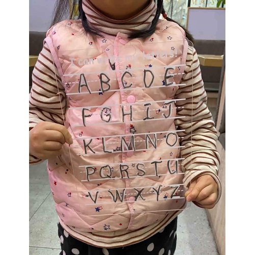 LuckyShe Acrylic Dry Erase Board Kids Personalized ABC Letters Numbers Wipe Off Trace Boards Mess Free,Set of 3