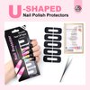 Saviland 100PCS Nail Polish Protector for Fingers: 99.99%+ U V Protection Cuticle Protector for Nail Painting U-Shaped Nail Protector Peel Off Nail Tape for French Tip Nails Stamp Nail Art