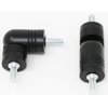 MERIVILLE Hinged Elbow Connector - Designed for Bay Window Curtain Rods or Corner Drapery Rods up to 1-inch Diameter, Black Finish, 2 Pcs