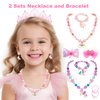 ELEMIRSA Jewelry Toys for Girls Toddler Lovely Rings Clip on Earrings Kids Necklace Bracelet Set Gift for Girls