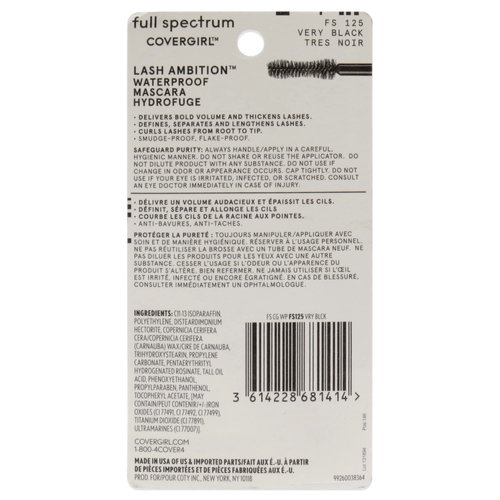 COVERGIRL Full Spectrum Lash Ambition Waterproof Mascara, Very Black, 0.3 Fluid Ounce