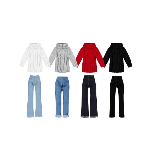 Bencailor 8 Pieces Winter Christmas Doll Clothes 11.5 Inch Doll Accessories Cotton Elf Sweaters Denim Pant Regular Outfit Doll Clothing(Multi Color)