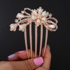 Xerling Elegant Pearly Flower Hair Comb Wedding Bridal Floral Pearl Hair Side Comb Teeths Rhinestone Hair Styling Accessories Decorative Headpiece for Updo Bun Women Girls (comb 2)