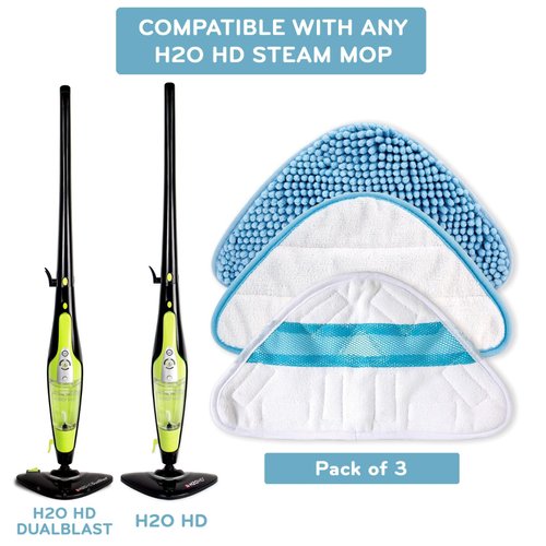 H2O HD Steam Mop Accessories (3pk Assorted Floor Pads - H2O HD)