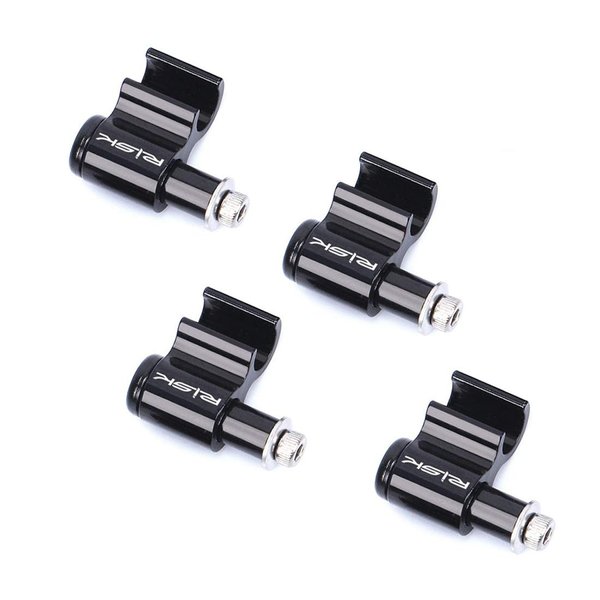 Farbetter 4 Pieces Bicycle Cable Guide, Hydraulic Brake Cable Housing Holder, Hose Wire Clips Clamps, Cable Grip, Black Alloy