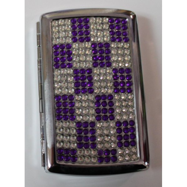 Brilliant Purple Faux Rhinestone Covered Cigarette Case Eclipse Style