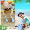Civaner 15 Pcs Silicone Beach Toys for Baby Girls Includes Shovel and Rake Set with 10 Pcs Sand Toy Molds, Silicone Beach Sand Pail, Watering Can, Mesh Bag, Outdoor Baby Gardening Set for Beach Travel