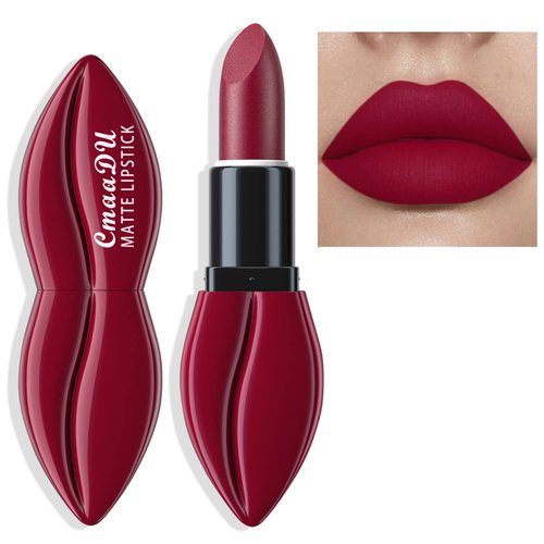 Easilydays Matte Red Lipstick for Women, Moisturizing Velvet Lipsticks, Long Lasting Smudge-Proof Lip Stick, Light Bright Labiales Matte Lipstick Lip Stain High Pigmented Dark Makeup Lip Gloss (#01)