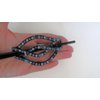 Generic Blue and gray crystal art deco black acrylic hair slide stick clip barrette
