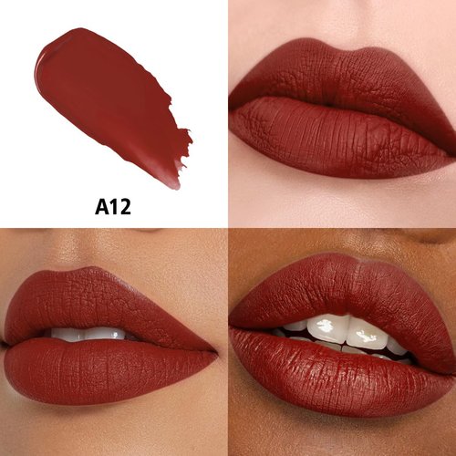 HANLADY Dark Red Lipstick Long Lasting Lipsticks for Women Pigmented Smudgeproof Transferproof Vegan Cruelty Free Lip Color, A12 Forever