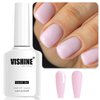 Vishine Neutral Gel Nail Polish 16ml Pastel Pink Jelly Gel Polish Nude Color Translucent Nail Gel Soak Off UV LED Nail Lamp Jelly Sheer Gel Polish Nail Art Gel 0.54Oz E024