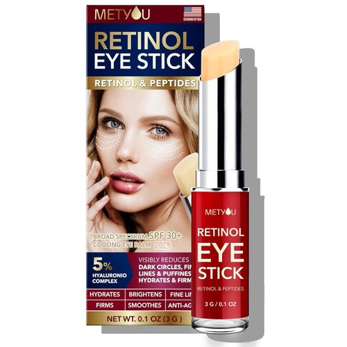Metyou Retinol Eye Stick,Cooling&amp;Brightening Cream Firms &amp; Hydrates for Dark Circles,Puffiness Ba...