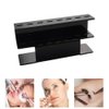 Mekupeu 8 Holes Tweezers Shelf Holder Eyelash Extension Supplies Display Stand, Black, 1 Pc