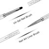 Ycyan 1Pcs Dual-ended Nail Design Brush Rhinestone Handle UV Gel Nail Brush Professional Nail Art Tools
