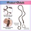 ARefugen 3 Pack 35" Strong Hair Ties and 30Pcs Elastics Hair Ties for Long Thick Hair, Elastics 4mm Hair Tie Scrunchies Ponytail Holders Hair Accessories for Water Wind Sports (Purple Black Brown)