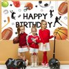 Sports Themed Birthday Party Decorations for Boys Sports Birthday Party Supplies Includes Birthday Banner Baseball Soccer Football Basketball Sports Table Honeycomb Centerpieces Hanging Swilrs