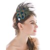Aukmla Peacock Feather Headband Green 1920s Flapper Headpiece Rhinestones Costume Headdress Hair Accessories for Women and Girls