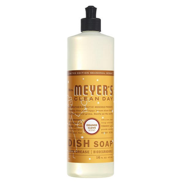 MRS. MEYER'S CLEAN DAY Liquid Dish Soap, Biodegradable Formula, Limitd Edition Orange Clove, 16 fl. Oz