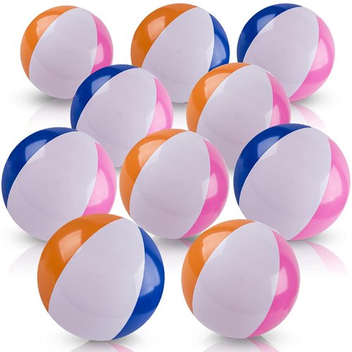 ArtCreativity 16 Inch Beach Balls for Kids, Pack of 12, Inflatable Summer Toys for Boys and Girls, Decorations for Hawaiian, Beach, and Pool Party, Beach Ball Party Favors