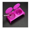 LASSUM 2PCS Double Cup Plastics Nail Art Cup Bowl Soaking Dish Dappen Dish with Lids for Mixing Acrylic Powder Liquid