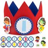 BONNYCO Superhero Birthday Crown with Interchangeable Numbers from 0 to 9 & Themed Figures First Birthday Gifts For Boys, Birthday Hat 1st Birthday Crown Boy | Super hero Birthday Boy Hat Carnival