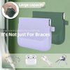 Nearockle 2 Pack Silicone Retainer Case with Lanyard, Soft Denture Case with Vent Holes Compatible for Invisalign, Portable Mouth Guard Case Travel Containers (Purple+Green)