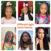 Brazilian Wool Hair Acrylic 100% 8PCS for African Crochet Braid/Box Braids/Jumbo Braiding/Senegalese Twist/Faux Locs/Twist Wraps Synthetic Fiber Hair Extensions Natural Black Color