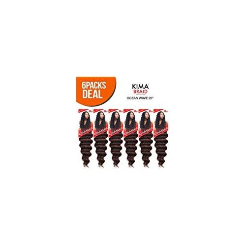 Harlem125 Synthetic Hair Braids Kima Braid Ocean Wave 20 (6-Pack, 1B) by Harlem 125