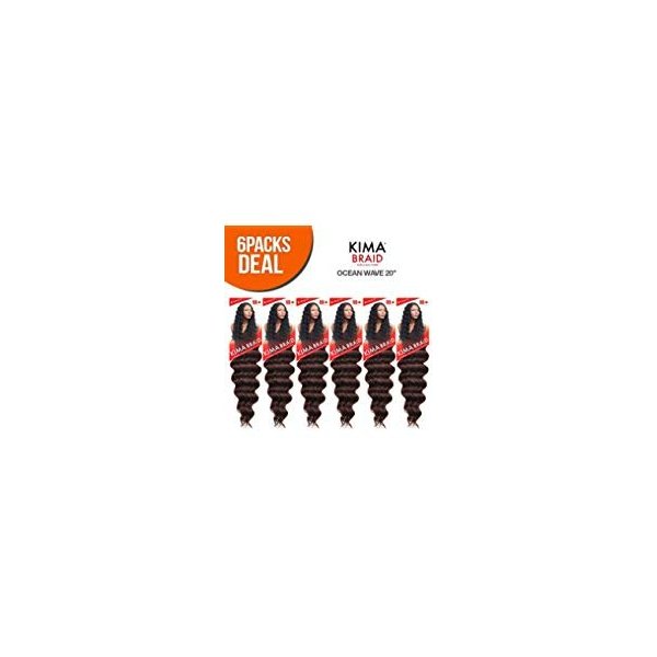 Harlem125 Synthetic Hair Braids Kima Braid Ocean Wave 20 (6-Pack, 1B) by Harlem 125