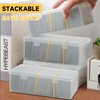 REAQUE 4Pcs Plastic Trading Card Storage Box, Holds 2400+ Unsleeved Cards with 4 Dividers, Organizer for MTG, PTCG, YGO, CCG, and Sports Card Collections