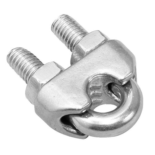 1/4 Inch 6mm Wire Rope Clamps Clip 304 Stainless Steel Cable Clip Fastener 12 Pcs