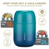 HAWEEK Insulated Food Container 17 oz Soup Thermo for Hot Food Adults, Stainless Steel Vacuum Lunch Box with Folding Spoon, Adult Kids Thermo Portable with Handle for School, Office, Outdoor