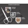 Cuticle Scissors Extra Fine Curved Eyebrow Scissors, Super Slim Small Scissors with Precise Pointed Tip, Beard, Eyelash, Mustache, Dry Skin - Manicure Scissors
