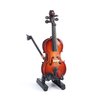 Dselvgvu Wooden Miniature Violin with Stand,Bow and Case Mini Musical Instrument Miniature Dollhouse Model Home Decoration (3.15"x1.18"x0.59")
