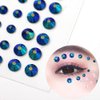 Eye Body Face Gems Jewels Rhinestone Stickers Acrylic Self Adhesive Crystal Blue Makeup Diamonds Face Tattoo Stick Gems for Women Festival Accessory DIY Crafts and Nail Art Decorations 3 Sheets