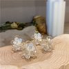 10 Pcs Clear Acrylic Flower Shaped Rhinestone Hair Claw Clips Small Jaw Clamp Hair Accessories for Girls Women