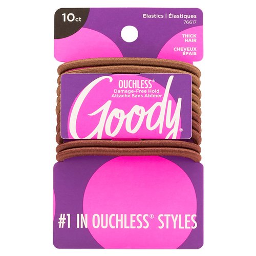 GOODY Collection Nonslip Womens Elastic Hair Tie - 10 Count, Colour Collection, Brunette - 4MM for Medium Hair- Ouchless Pain-Free Hair Accessories for Women Perfect for Long Lasting Braids, Ponytails and More