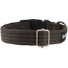 Cotton Web Adjustable Dog Collar with Locking Device 4 Sizes Black (Small: Neck 11.5"-15.5"; Width 1/2")